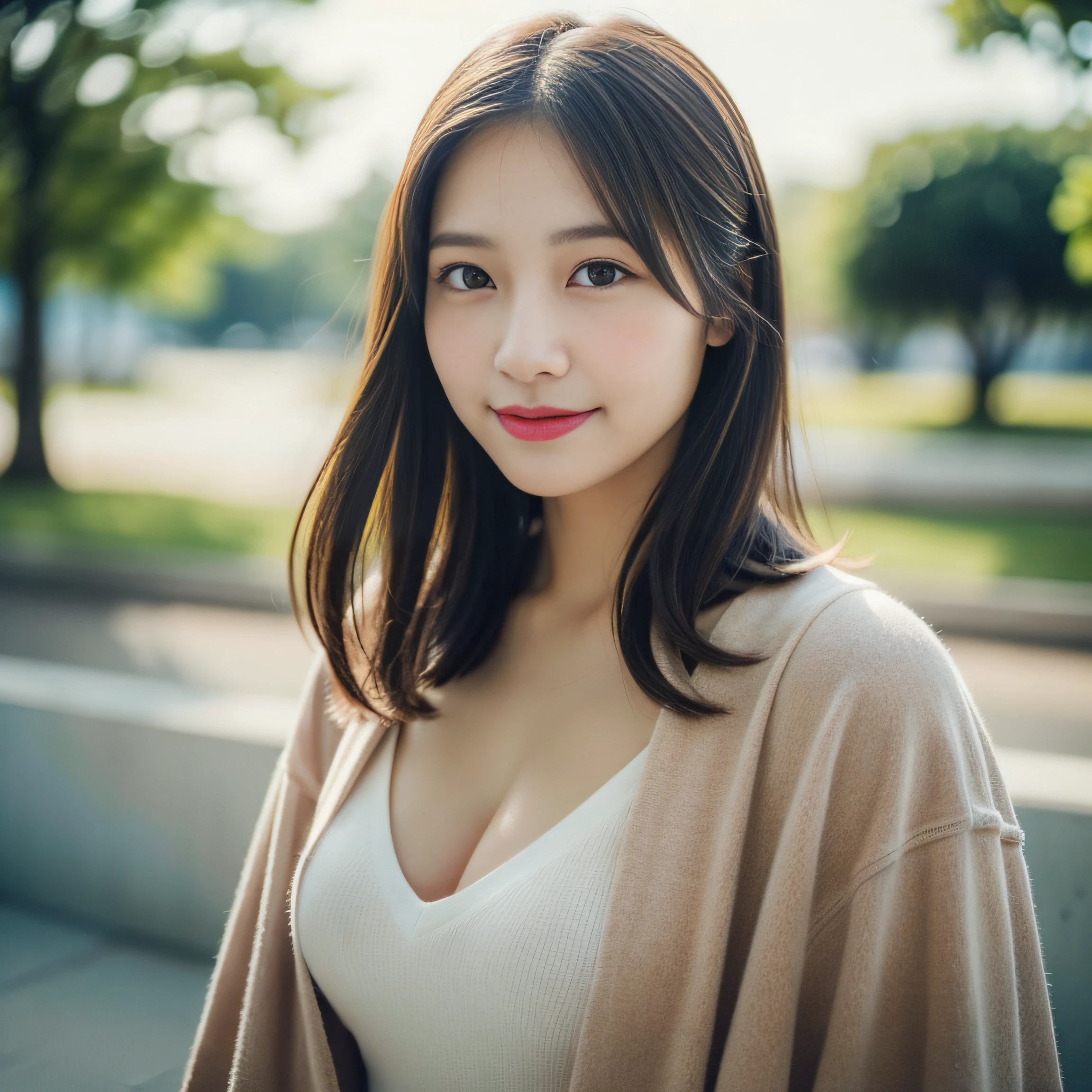 Fat body beauty:1.4、A Japanese Lady、rounded thighs:1.6、(tshirts、a short skirt:1.6)、Leaning、Delicat eyes、二重まぶた、Round face、a smile、fair white skin、scenery background、Brown hair、Bob Hair、Sareme、Slimed、fullllbody、Detailed fingertips、One lady、独奏、Dressing、beauty legs、Dressing