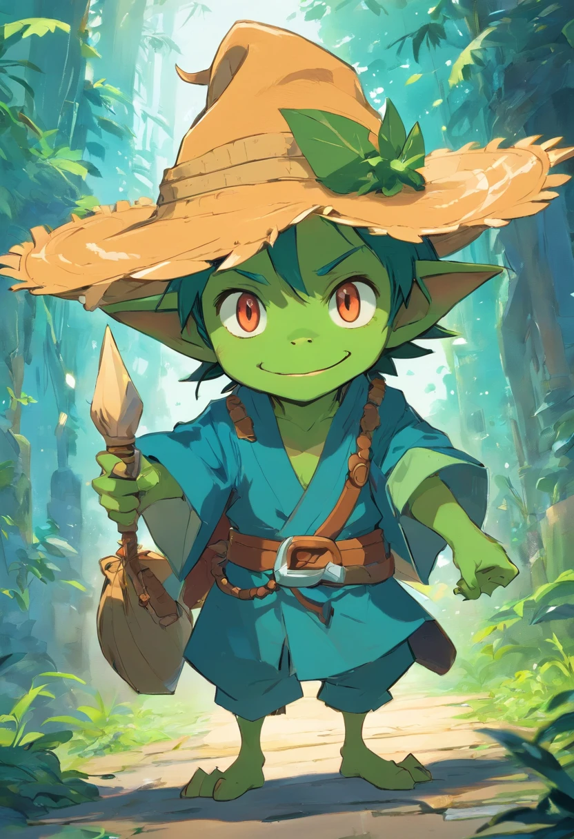 Cartoon of a man with a hat and a green face, alligator shaman, archwizzard in a hat, um pirata goblin, design de personagem monstro, Orc fundido com videiras, Estilo Rato Fink, Lagarto, Criatura da loucura, retrato verde do duende, medium portrait of a goblin, Retrato de um Duende, monstro feio, arte do lagarto, Bebia goblin fantasia