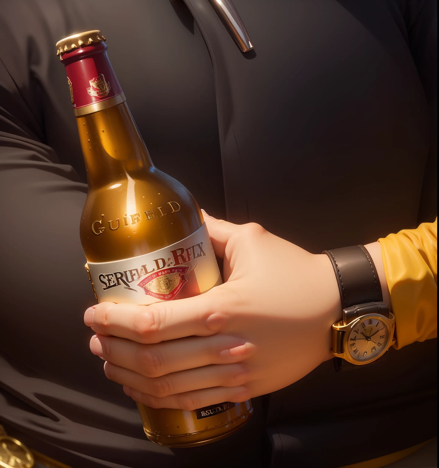 segurando uma cerveja duff, Rolex Gold Watch