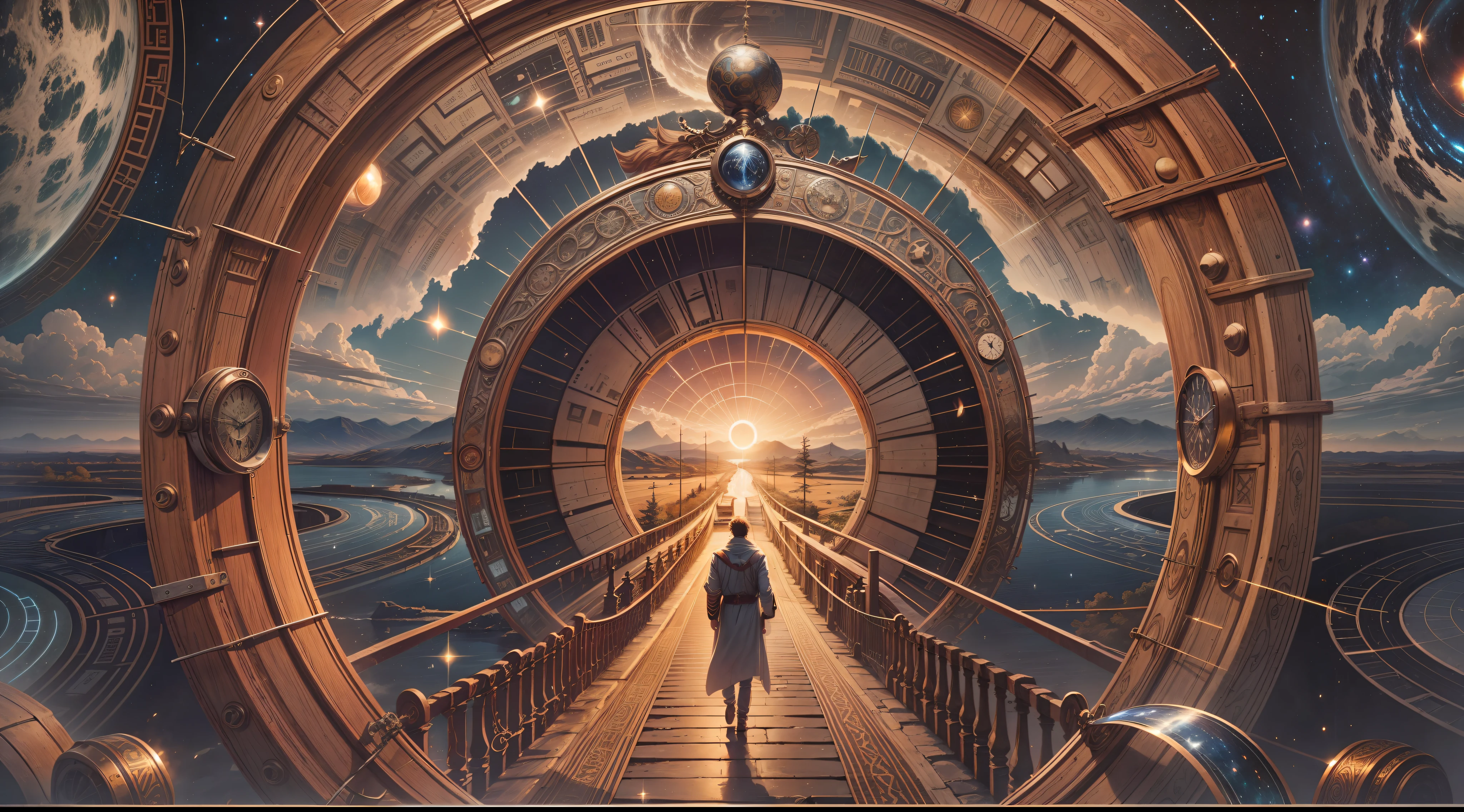 As he traveled back in his past, someone meets him in a Chronos Portal from northern into southern country, river, galaxy, prodigal son, unknown path