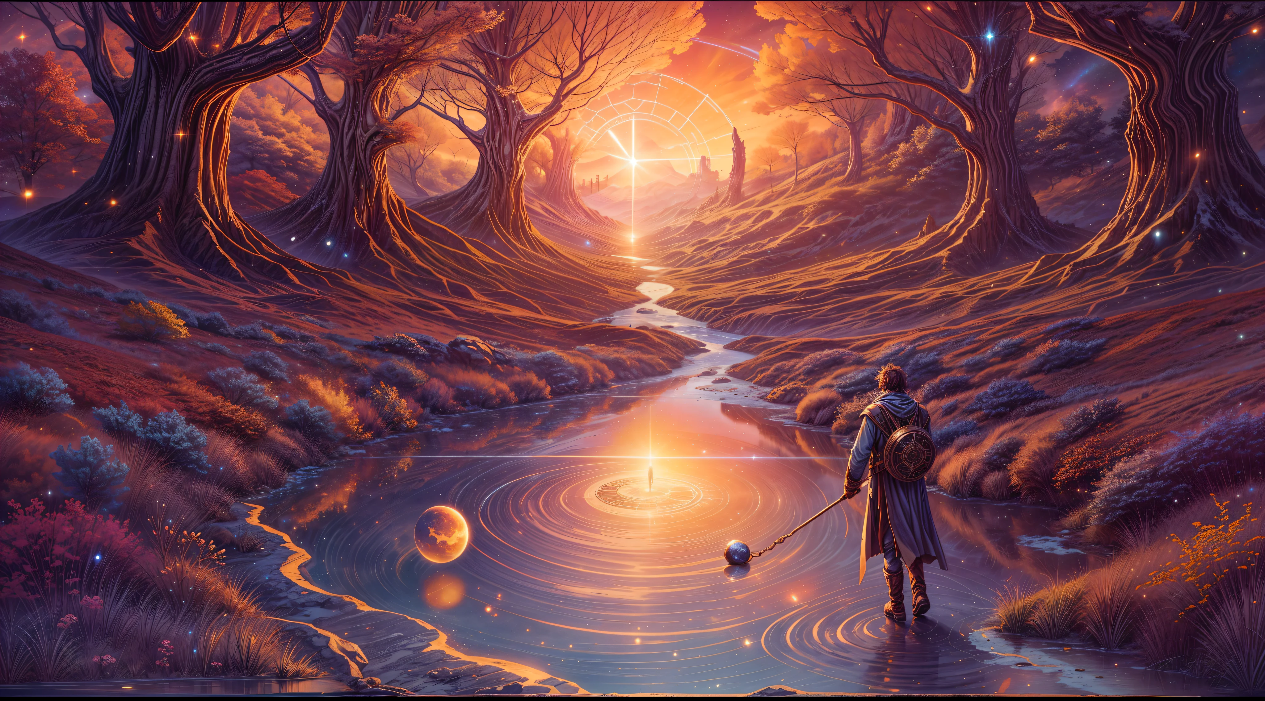 As he traveled back in his past, someone meets him in a Chronos Portal from northern into southern country, river, galaxy, prodigal son, unknown path