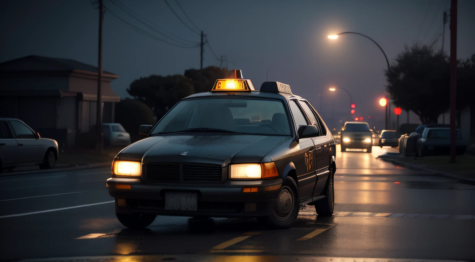 In a coastal town, Alex, a seasoned taxi driver, receives a late-night call to pick up a fare at the Harborview Cemetery, an eerie and desolate place. Describe Alex's initial feelings and thoughts as he approaches the cemetery gates.