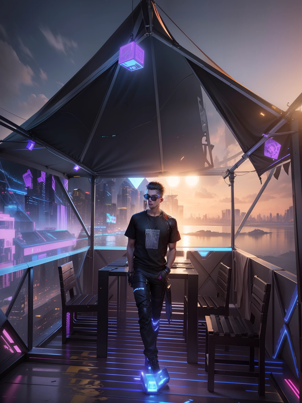 Change background cyberpunk handsome boy realistic face . 8k ultra realistic .