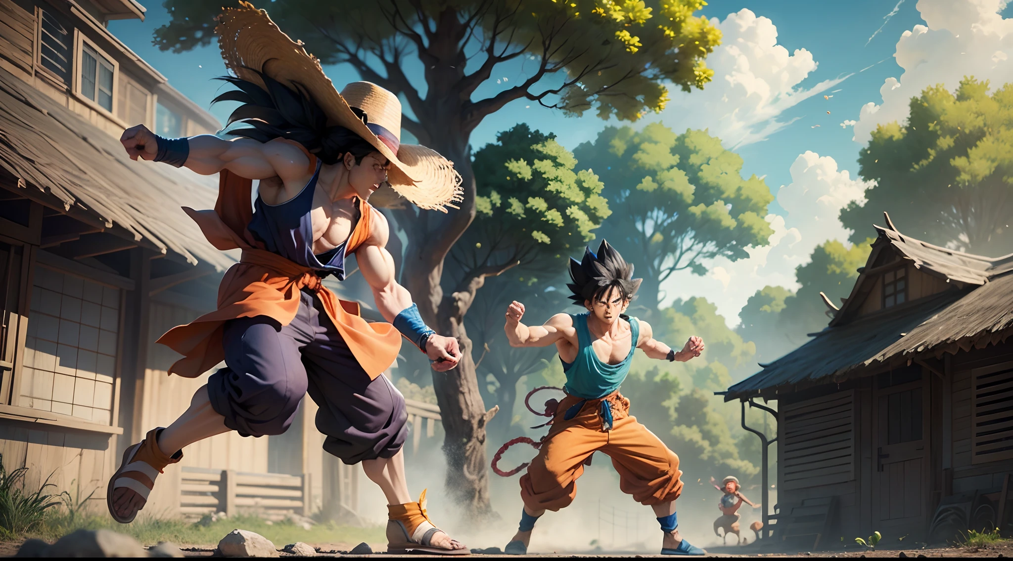 a real goku and a monkey d luffy --auto --s2