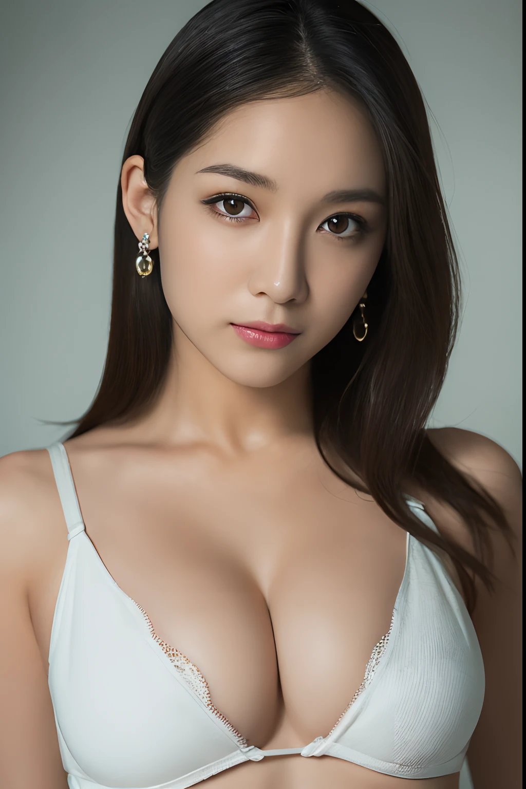 High quality, Shiny skin, (masutepiece:1.4), (8K, Photorealsitic, Raw photo, Best Quality: 1.4), japanes, (1girll), Beautiful face, (Realistic face:1.4), Beautiful hairstyle, Beautiful detailed eyes, (Best Ratio Eyes:1.5), Attractive, hight resolution, Ultra photo realsisim, Highly detailed, Optimal ratio, (Detailed face:1.4), view the viewer, red lipsticks, (Best Ratio Fingers:1.5), (Realistic brown eyes:1.2), ((High Proportion Realistic Breasts, Realistic medium breasts):1.4), (Closed mouth:1.5), Slender body, (with whole body visible:1.5), Portrait, Photography, Detailed skin, Realistic, Photorealsitic, Highly detailed, full length frame, High Detail RAW Color Art, Piercing, diffused soft lighting, Shallow depth of field, foco nítido, Cinematic lighting