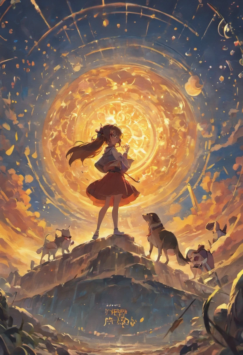 Rock puppy，Trendy clothing，Lunette de soleil，plays the guitar，Madness，Fluttering musical symbols，8K，super-fine，full bodyesbian，best qualtiy，Disney animation，style of disney animation，Disney animated film art，独奏