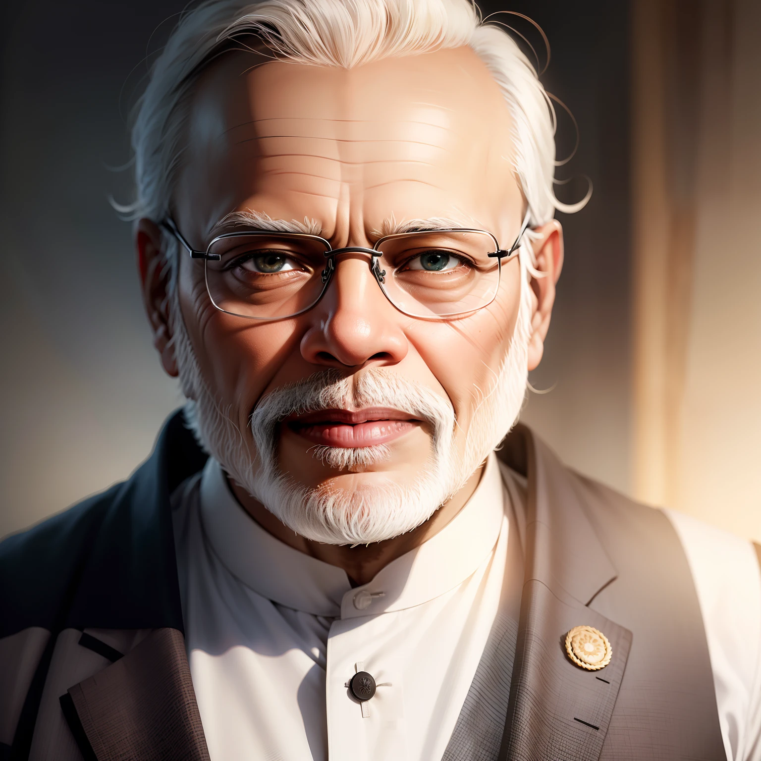 Portrait of India's Prime minister, Mr. Narendra Modi realistic portrait blur background