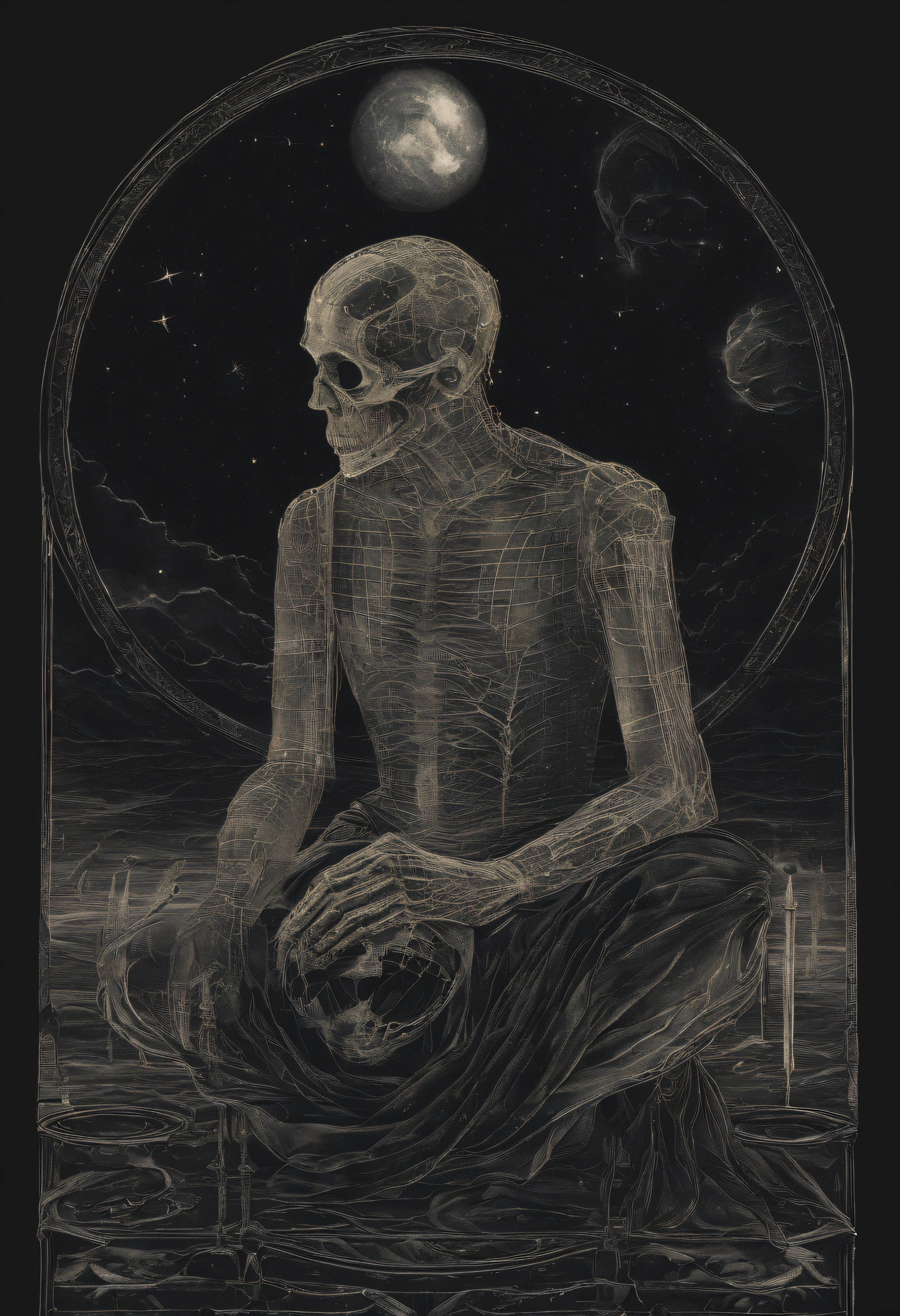 James Gurney, Surrealist art , dream-like, Mysterious, Provocative, symbolic, Complex, detailed,, (Gothic but very beautiful:1.4), (masterpiece, highest quality:1.4) , Nicola Samori Style, Laputa, Young and handsome men、