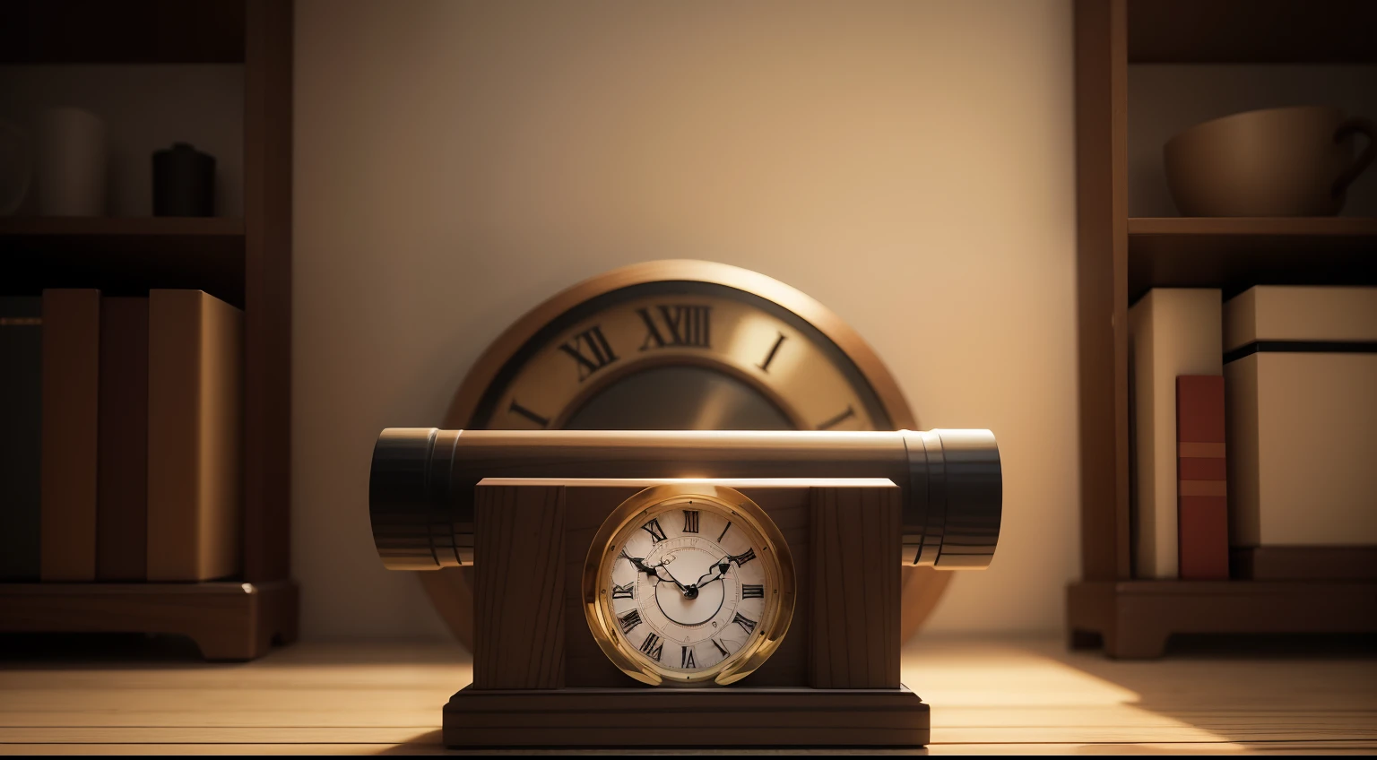 A clock marking the present time, highlighting the importance of living in the present moment. realista
