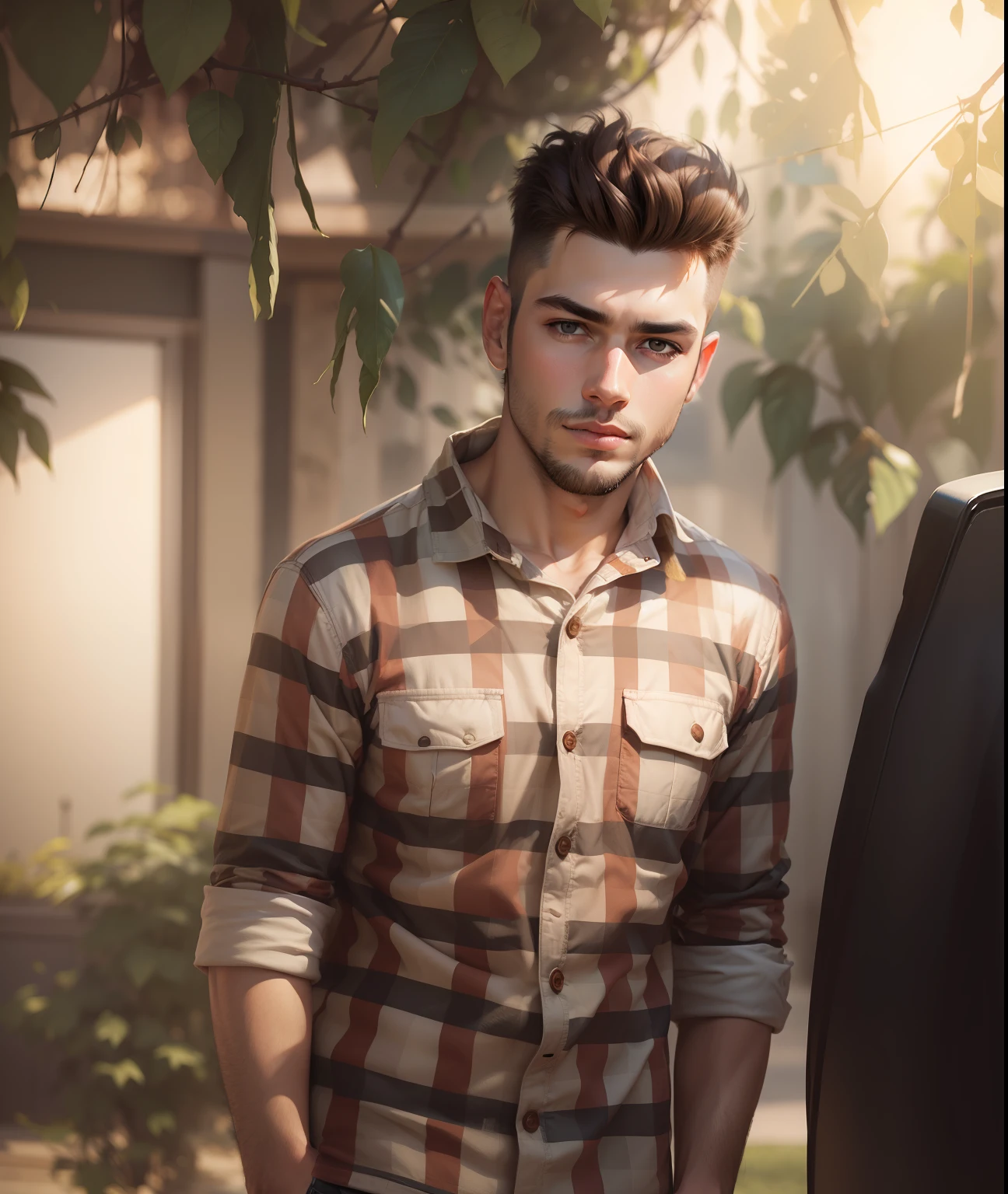 handsome boy realistic portrait blur background