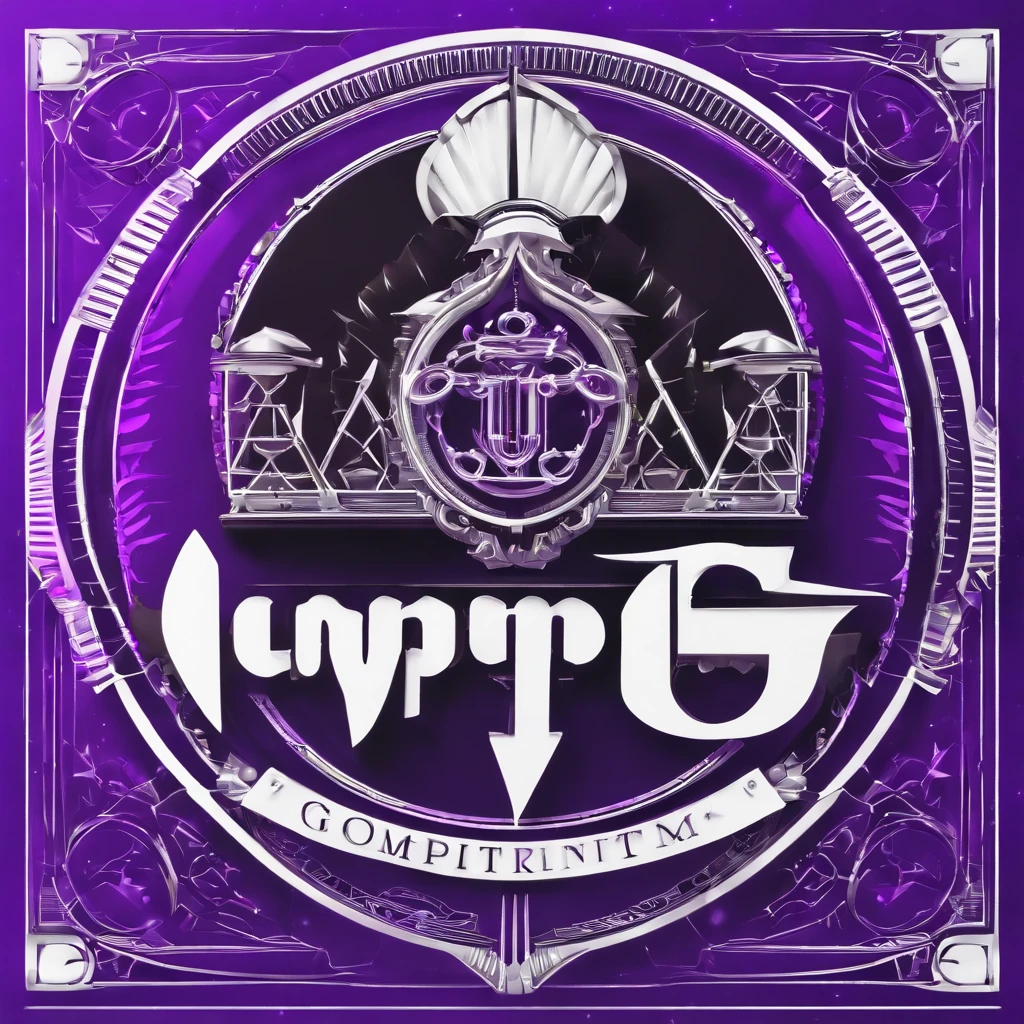 company logo, Corperate logo, [Company name: GoMining], [Company Initials: GMT], purple background, Cypto, Cyperpunk, Cryptopunk, White logo, simple, 3d lineart