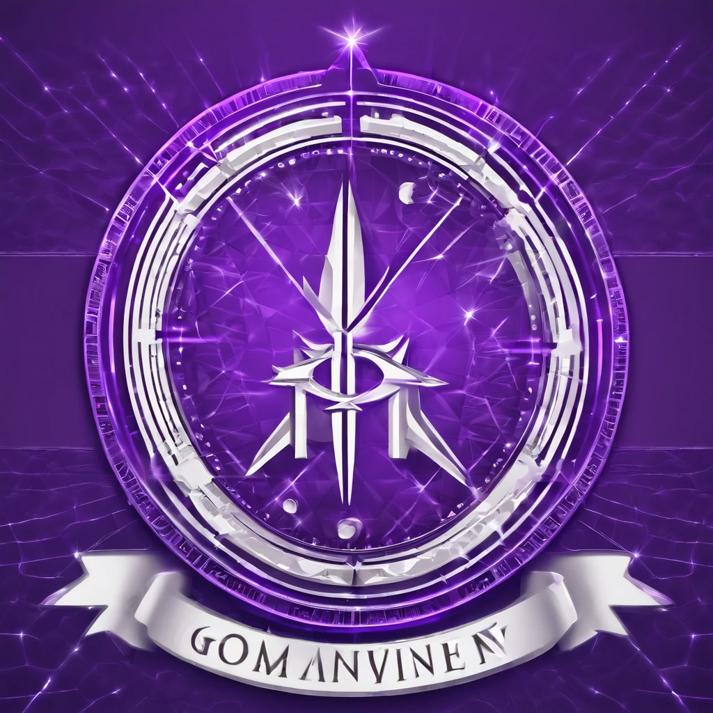 company logo, Corperate logo, company name: GoMining, company Initials: GMT, purple background, Cypto, Cyperpunk, Cryptopunk, White logo, simple, 3d lineart