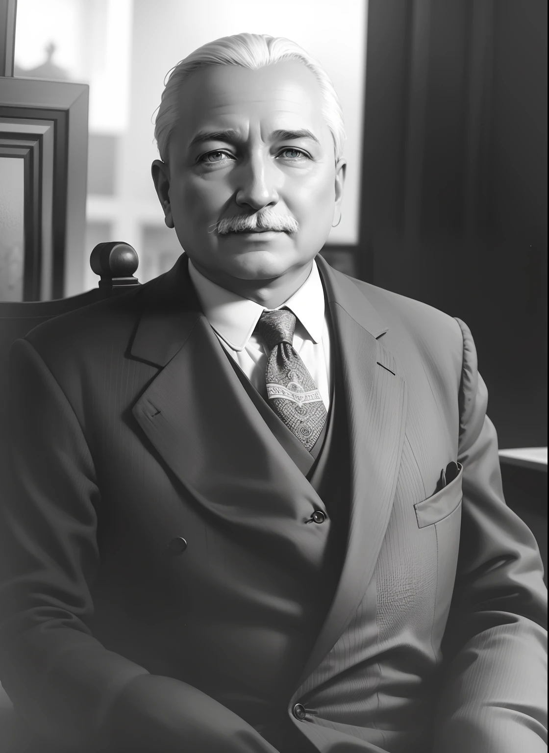 Reproduzar essa foto real de forma colorida do Ludwing Von Mises