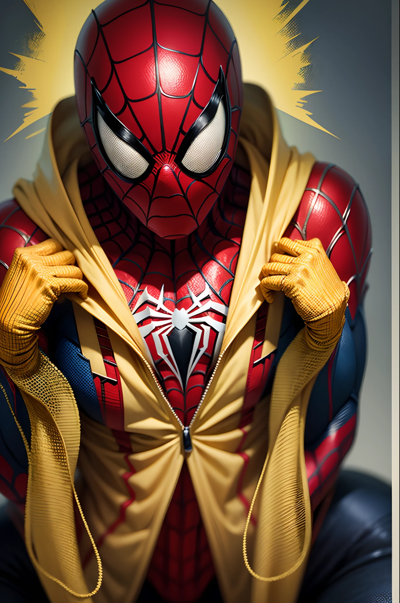 spider man in yellow colour combination --auto --s2