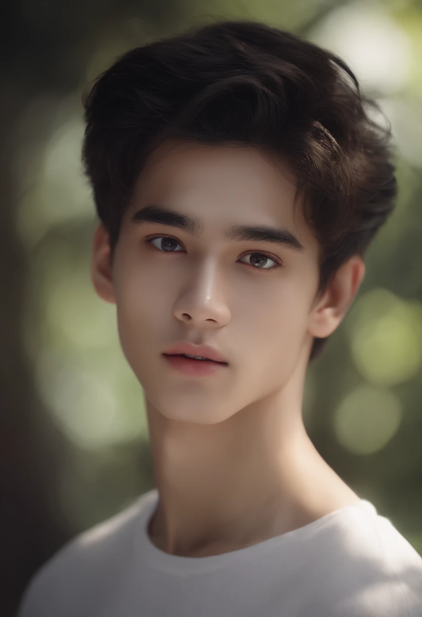 (best quality,4k,8k,highres,masterpiece:1.2),ultra-detailed,realistic,portrait,beautiful young man of 14 years old,black disheveled hair,black eyes,long eyelashes,cute face,white turtleneck