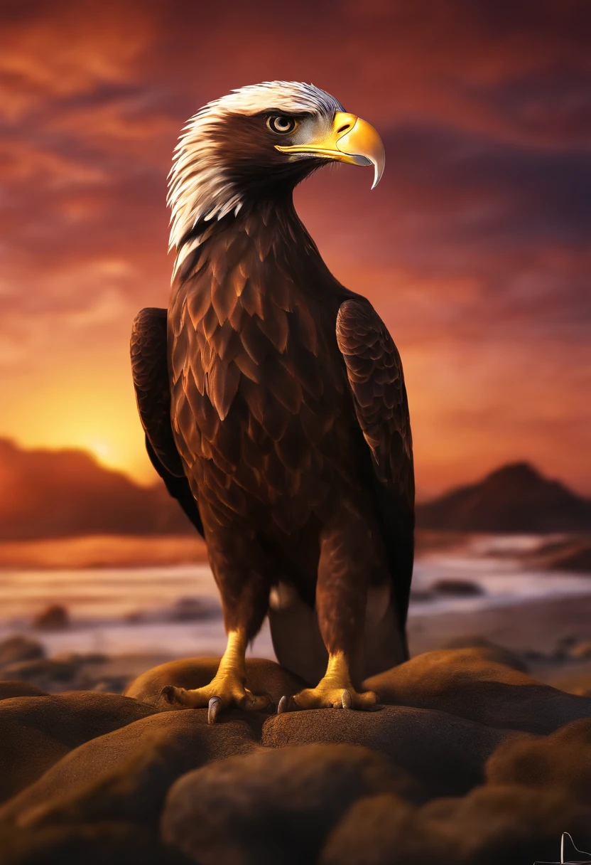 (nvinkpunk:1.2) (snthwve style:0.8) DJ eagle, headphone, anthro, lightwave, sunset, intricate, highly detailed