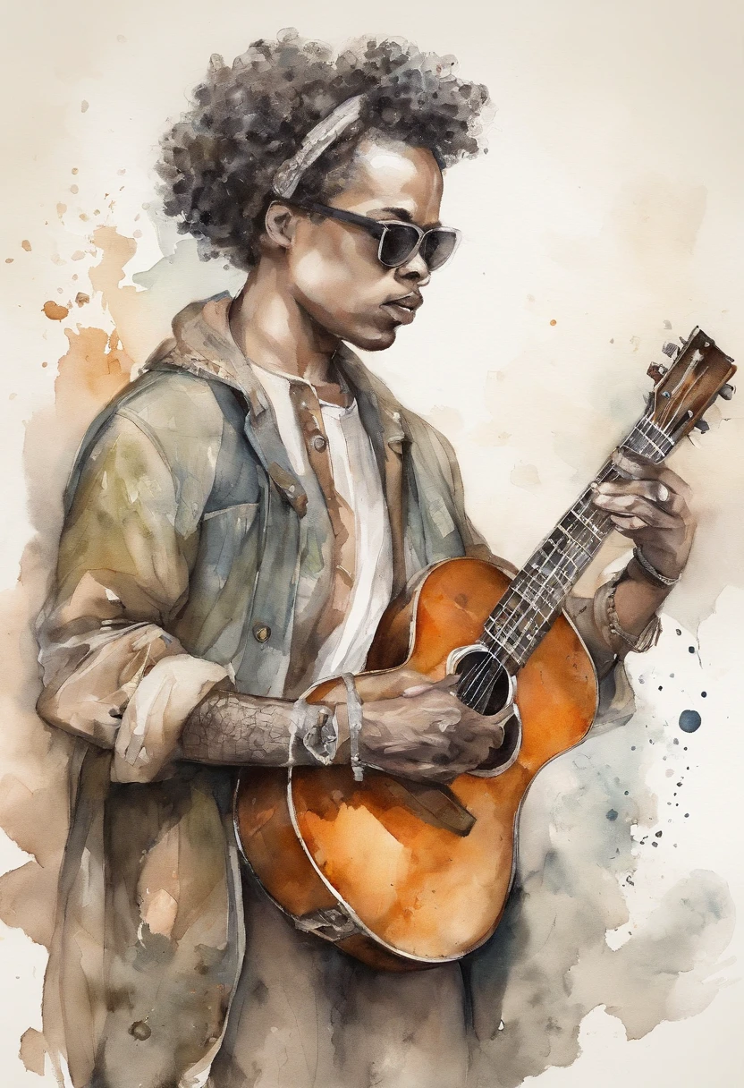 Manhwa Style,anthropomorphic turtle,o cachorrinho,Rock puppy,Trendy clothing,wears dark glasses,plays the guitar,Madness,Fluttering musical symbols,ball room,lamplight,Spotlights,8K,super-fine,full bodyesbian,best qualtiy,独奏