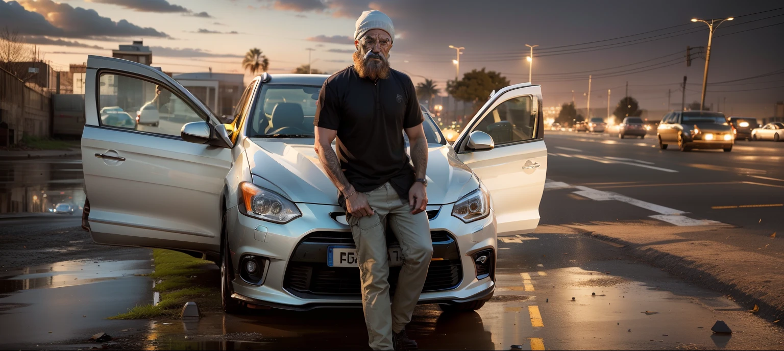 Change background, realistic face, car look change