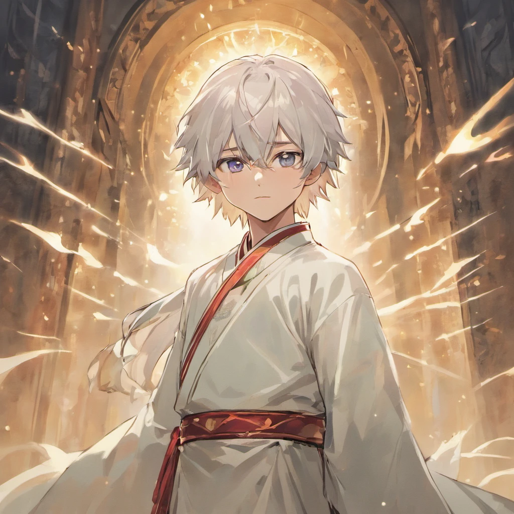 Man in white,Male,Man,Young men,White Hanfu,long white hair,simplebackground