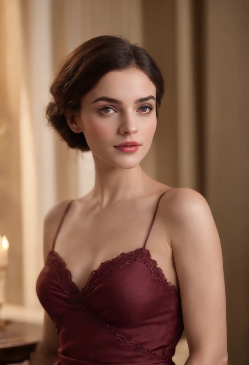 Sexy lace busty beauty is doing baccarat