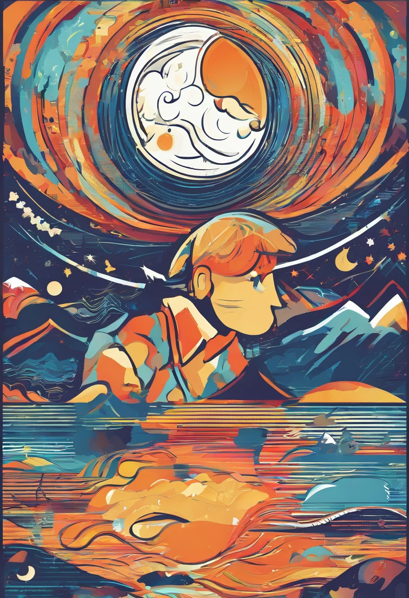 boy looking at moon