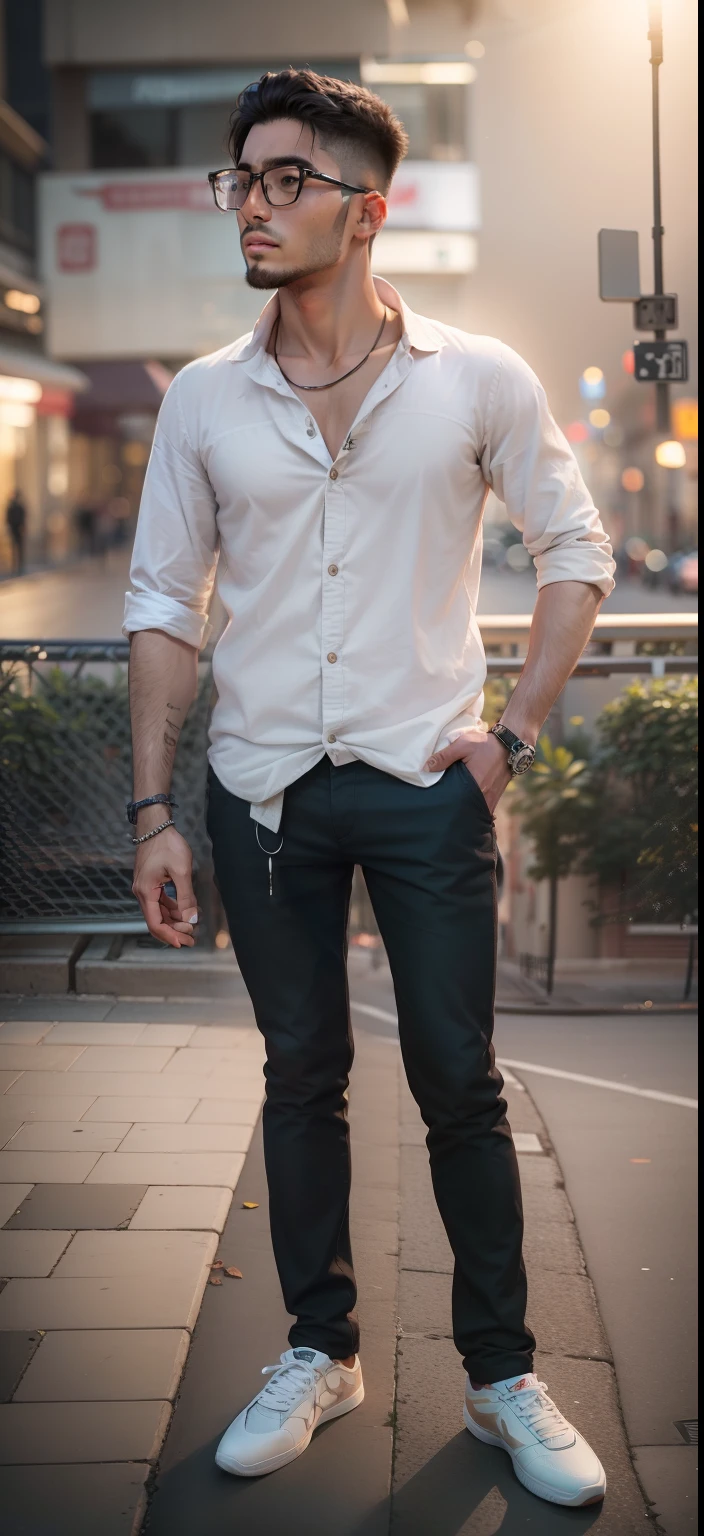 RAW photo, a portrait photo of 25 y.o man in casual clothes, city street, (high detailed skin:1.2), 8k uhd, dslr, soft lighting, high quality, film grain, Fujifilm XT3
