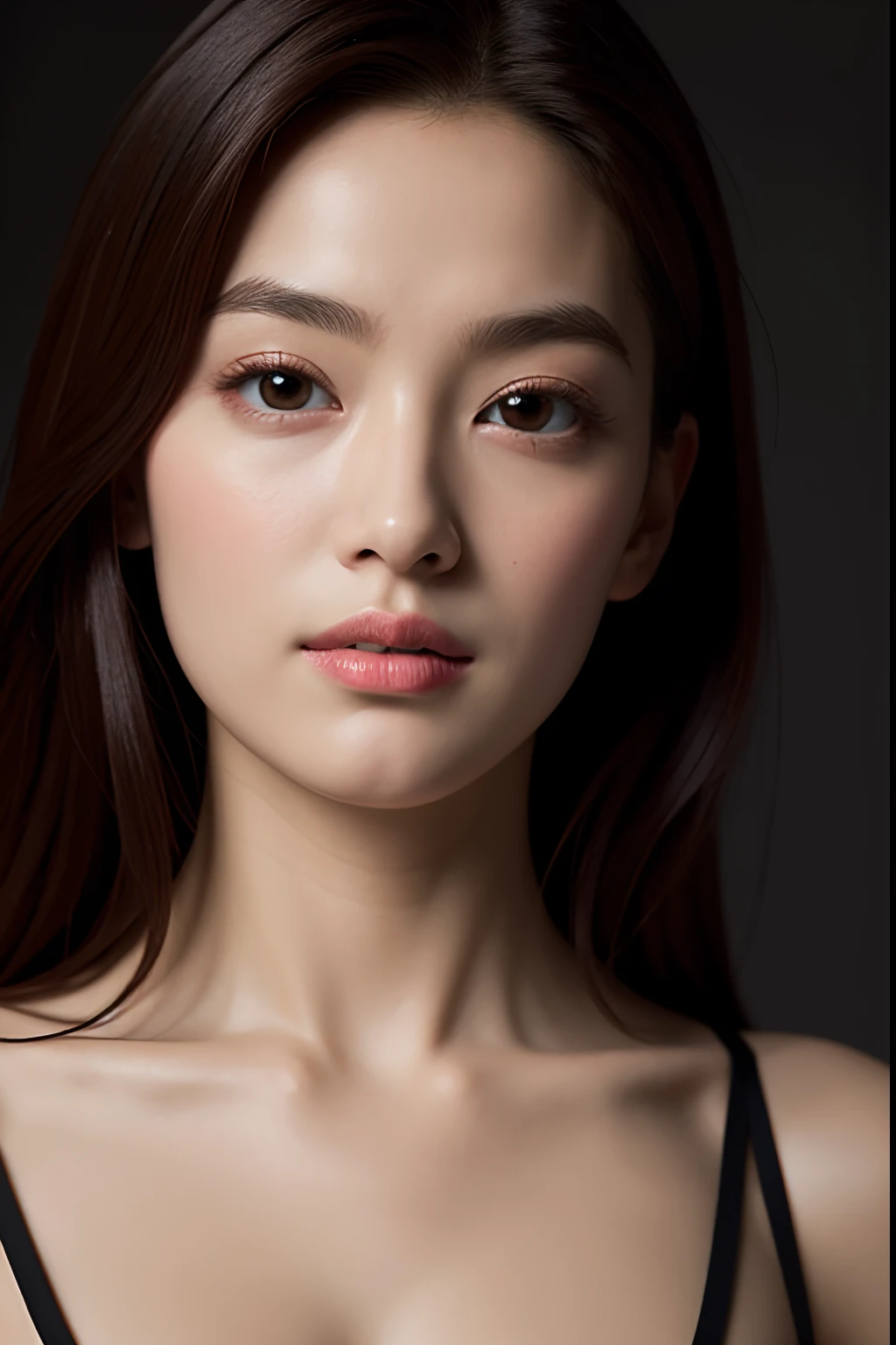 1girl, Beautiful face, (photo realistic:1.4), (high detailed skin:1.3), 8k uhd, dslr, high quality, high resolution, 4k, 8k, absurdres, best ratio four finger and one thumb, (realistic:1.4), little lips, ((Best quality, 8k, 32k, Masterpiece :1.3)), (A pretty woman with perfect figure :1.4), ((brown hair, Big breasts :1.2)), Highly detailed face and skin texture, Detailed eyes, Double eyelid, (realistic face:1.3), ponytail contorted, upon body, full body,