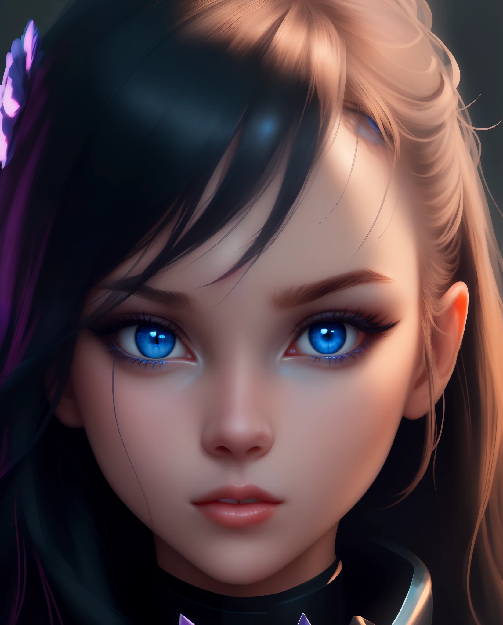 beautiful girl, blue eyes, closeup
