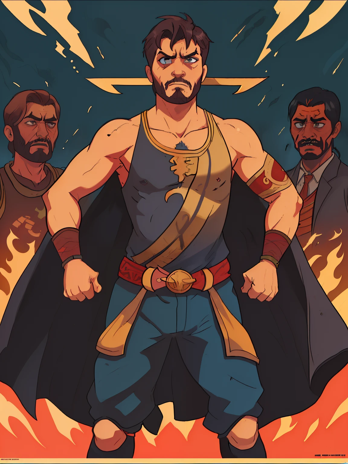 A movie poster in which a warrior man of rudeness, a strange Makhlouf, a horrible being
