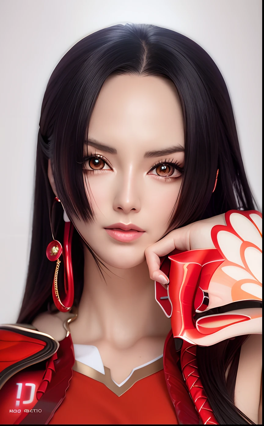 a close up of a woman with a red jacket and earrings, nico robin, artgerm. anime illustration, made with anime painter studio, masayoshi suto and artgerm, artgerm. high detail, artgerm colorful!!!, beautiful character painting, range murata and artgerm, stunning anime face portrait, from one piece, beautiful anime woman