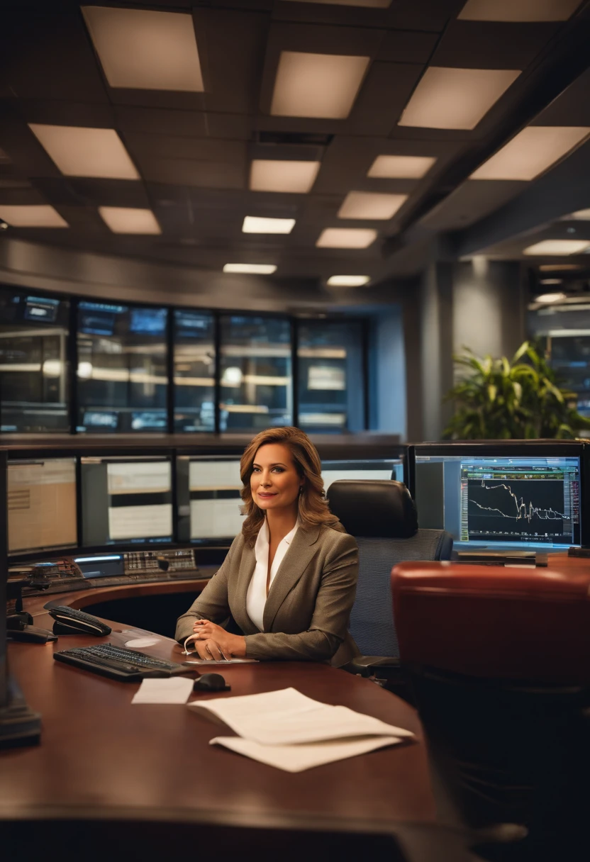 news anchor in news room