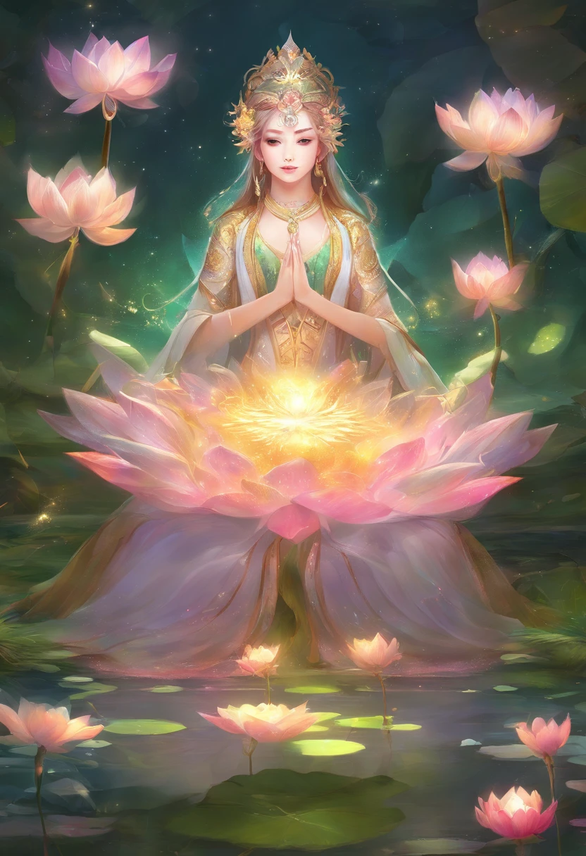 sweet lotus，The flowers are petite，Dense，Clusters are connected to clusters，Look from afar，It seems that the green leaves are dotted with broken white，in a sunbeam，lotus trees full of lotus flowers，Shimmering with white light，Particularly dazzling，Exceptionally beautiful，