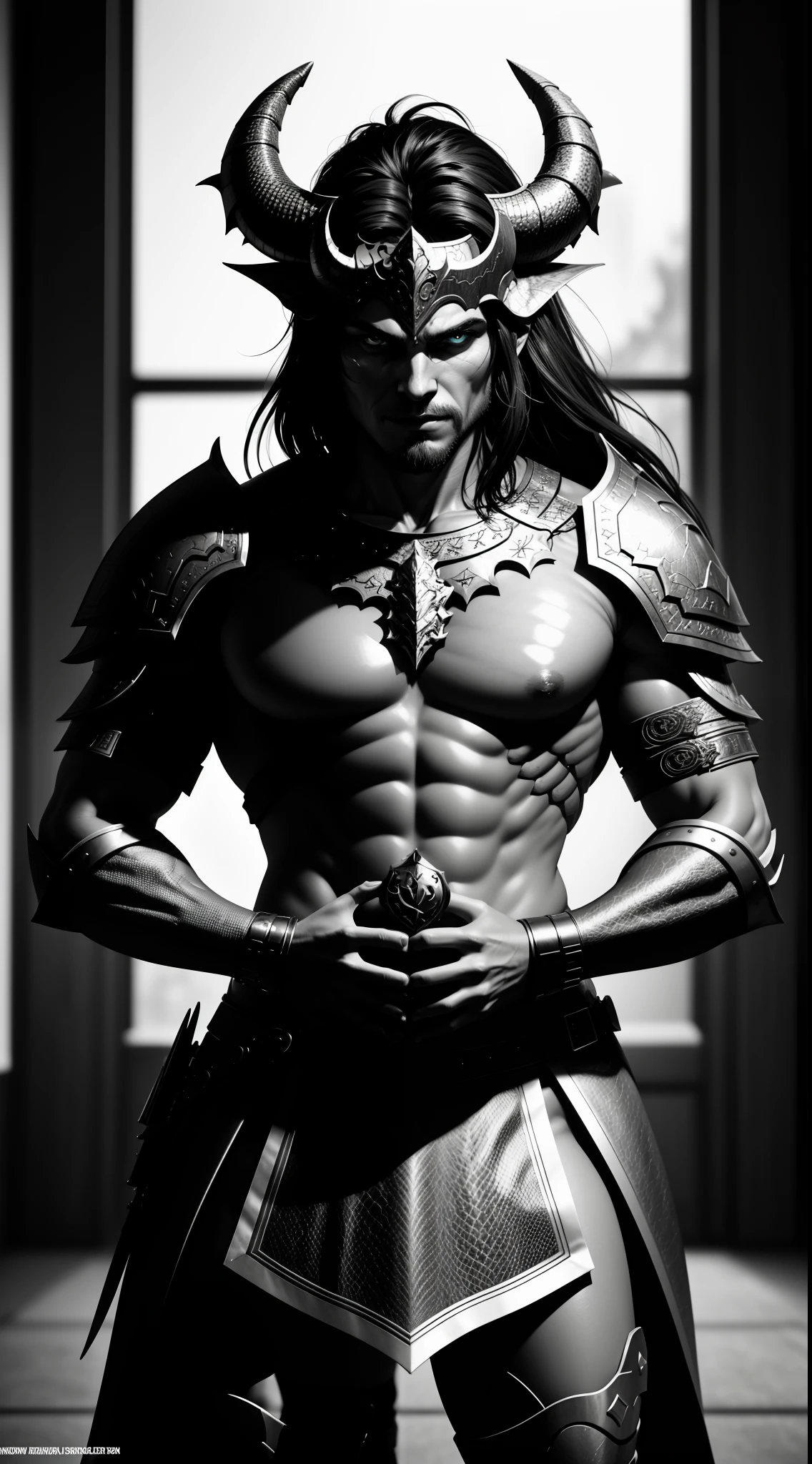 Dragon, Female, 1adult, solo, far, slim body, pale-skin, bracelets, black hair, long hair, trumpets, dragon horns,(award winning portrait photograph) ((full body)) scandanavian woman, standing in wearing tight shirt and skirt, , Anime style, high quality, Best quality, scales, black scales, leg with scales on thigh, scaly arms, scaly face, ichthyosis, textured skin, dragon, paladin, warrior, half plate, black scales, NSFW, armor, highly detailed skin, detailed hands with five fingers, sharp focus, photorealistic,ray tracking, cinematic lighting, 8k, film grain,neon accents