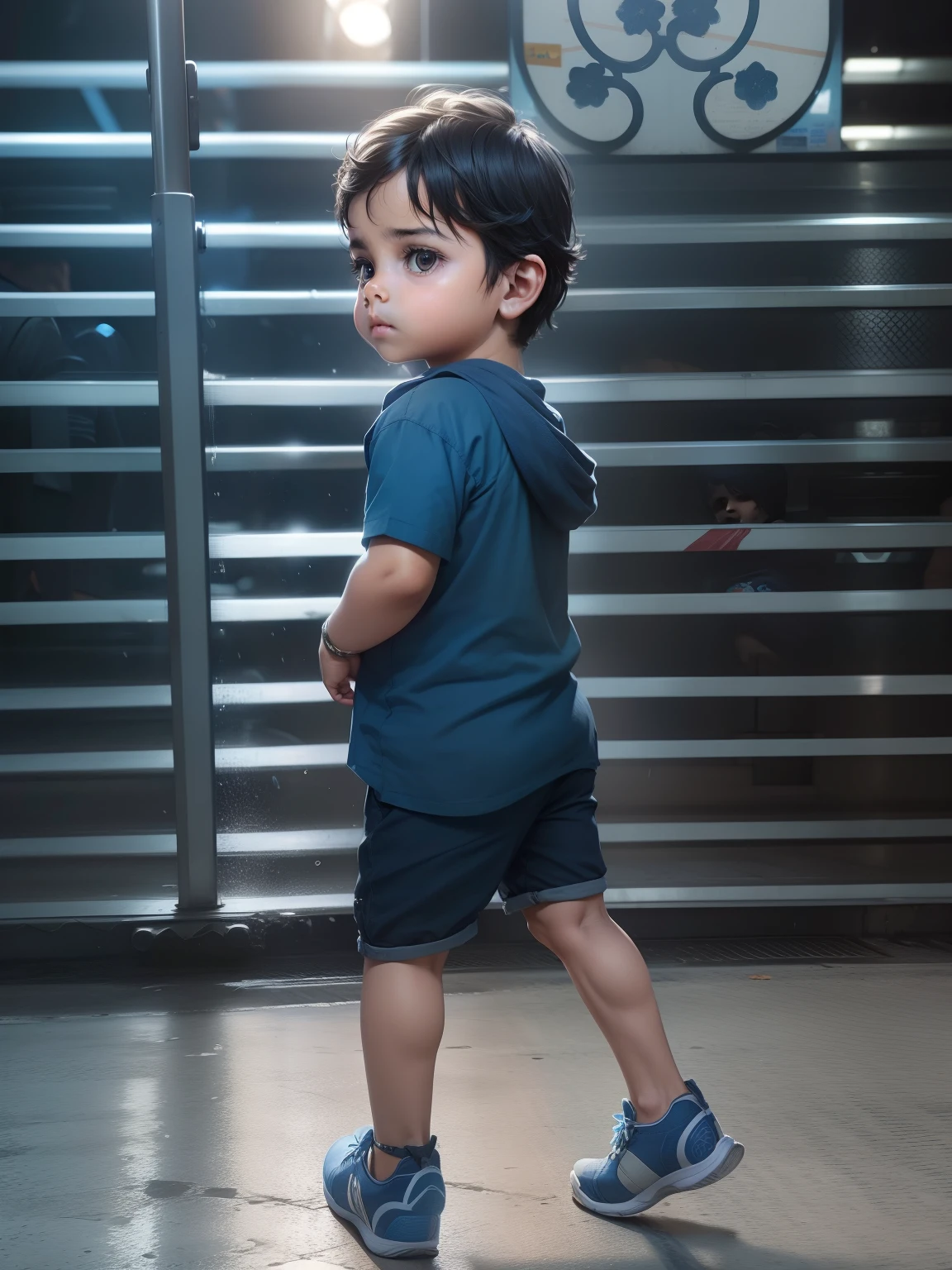Change background delhi metro station dark blue light handsome realistic face real sceen 8k hd ultra realistic
