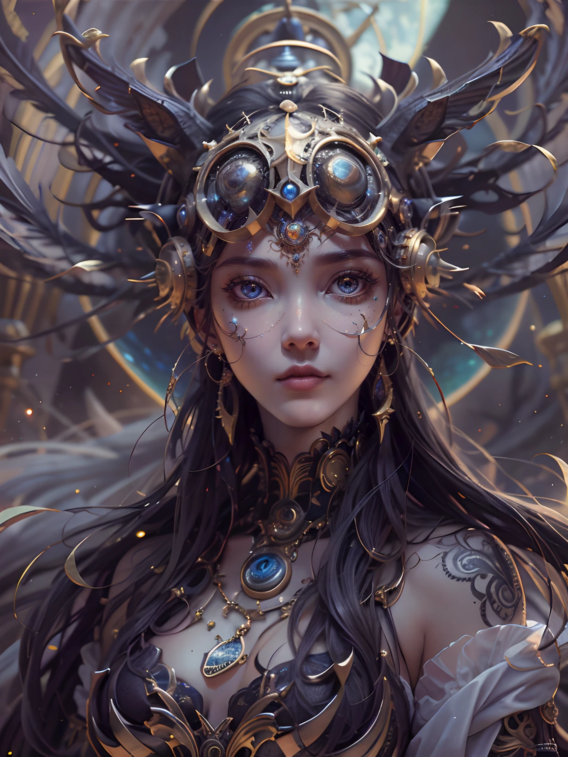 Beautifully，Picture of a box full of swords, wing, succubus theme，the fallen angel，Excellent，scary，secret terror，tentacle，have eyes，The Uncanny Valley effect，little beast blood moon，Skeleton skeleton，vampire，hell fire，Body perspective，fox tails
