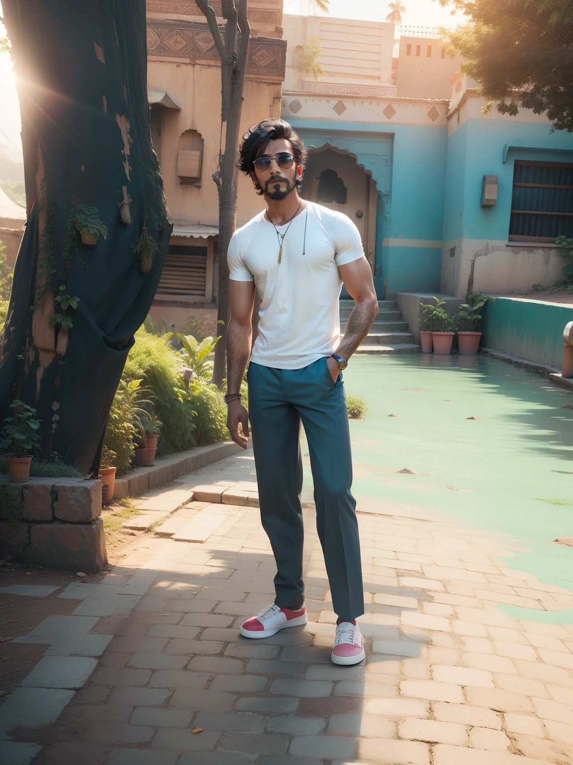 animated background, cool guy , Indian guy