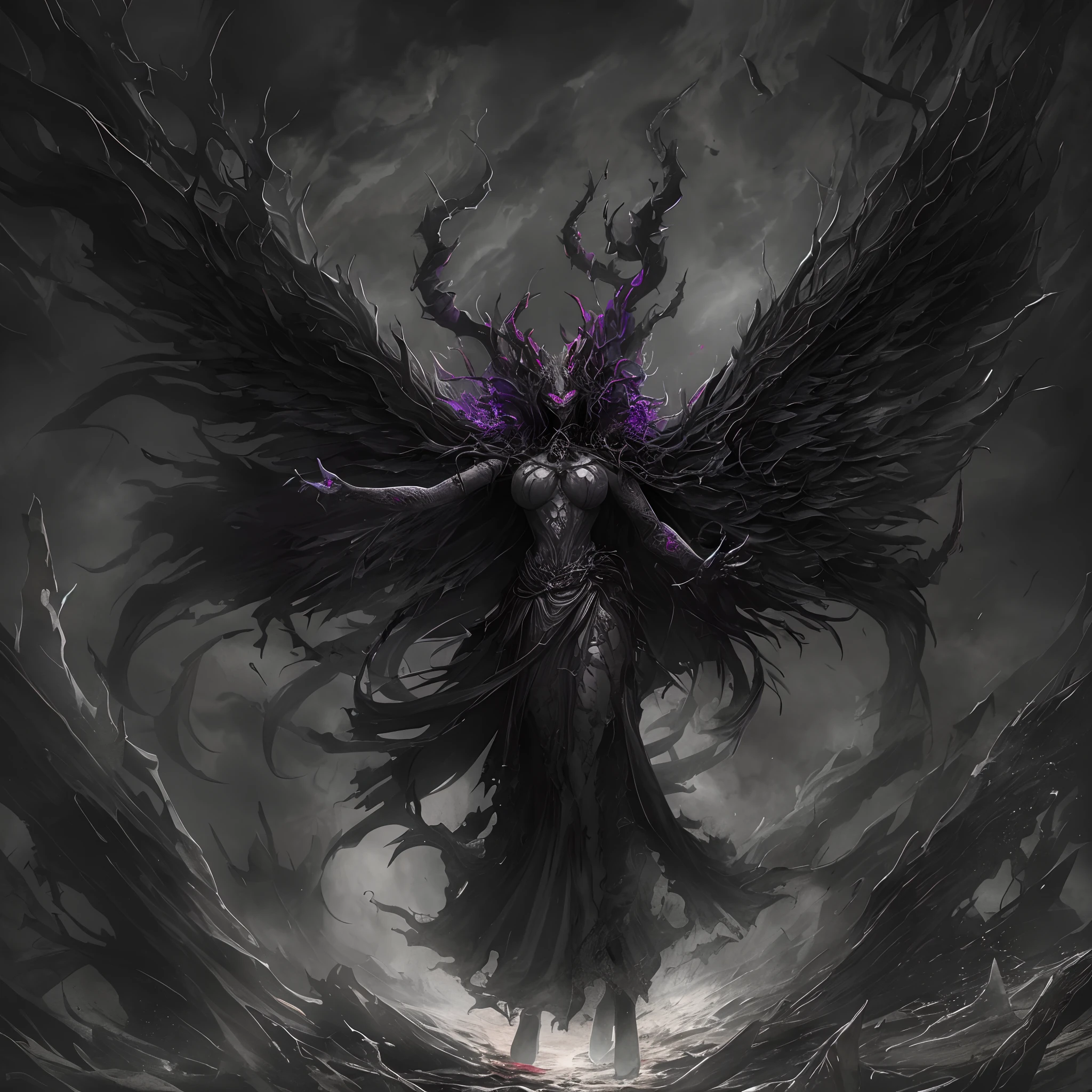 (dark skin), (demon horns), large breasts,
Immortal temptation takes over my mind
Condemned
Fallen weak on my knees, summon the strength
Of mayhem
I am the storm that is approaching
Provoking black clouds in isolation
I am reclaimer of my name
Born in flames, I have been blessed
My family crest is a demon of death
Forsakened, I am awakened
A phoenix's ash in dark divine
Descending misery
Destiny chasing time
Inherit the nightmare, surrounded by fate
Can't run away
Keep walking the line between the light
Led astray
Through vacant halls I won't surrend5r
The truth rev5aled in eyes of ember
We fight through fire and ice forever
Two souls once lost, and now they remember
I am the storm that is approaching
Provoking black clouds and isolation
I am reclaimer of my name
Born in flames, I have been blessed
My family crest is a demon of death
Forsakened, I am awakened
A phoenix's ash in dark divine
Descending misery
Destiny chasing time
Disappear into the night
Lost shadows left behind
Obsession's pulling me
Fading, I've come to take what's mine
Lurking in the shadows under veil of night
Constellations of blood pirouette
Dancing through the graves of those who stand at my feet
Dreams of the black throne I keep on repeat
A derelict of darkness, summoned from the ashes
The puppetmaster congregates all the masses
Pulling strings, twisting minds as blades hit
You want this power? Then come try and take it
Beyond the tree
Fire burns
Secret love
Bloodline yearns
Dark minds embrace
Crimson joy
Does your dim heart
Heal or destroy?
Bury the light deep within
Cast aside, there's no coming home
We're burning chaos in the wind
Drifting in the ocean all alone