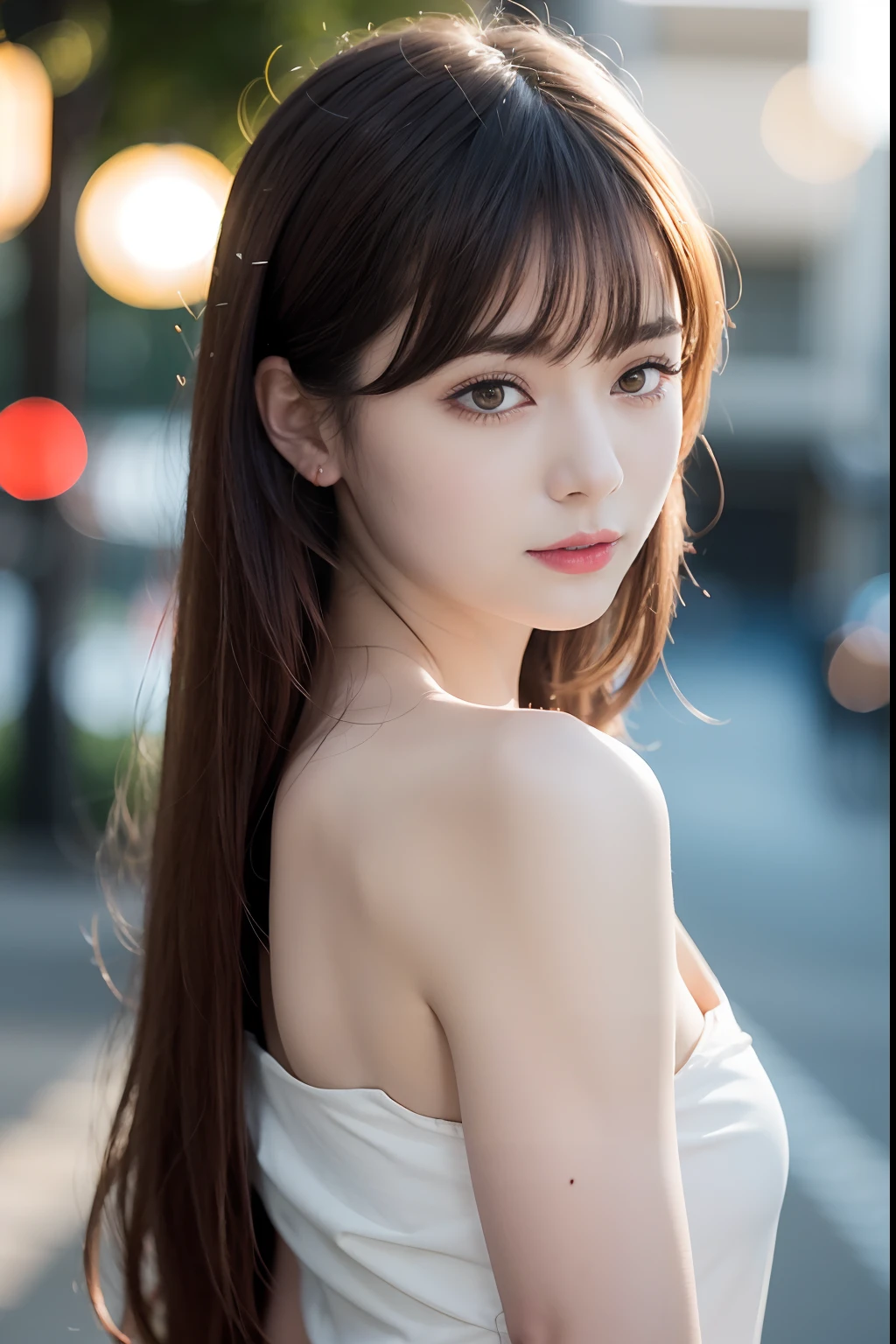 ((red hairs、Dark eye shadow、Dark eyeliner、Longhaire、bangss、tthin eyebrows、Yellow icon、white shirt、Black tie))、NSFW、masterpiece、top-quality、hightquality、magnifica、Beautiful fece、hight resolution、Very high resolution、Raw photo、Best Illustration、hyper realisitic、1girl in、realisitic、The ultra-detailliert、Photorealsitic、incredibly absurdness、a closeup、Floating hair、Soft light、Cinema Lights、Film grain、full body Esbian、depth of fields、blurry backround、bokeh dof:1.4、eyes focus、85mmレンズ、professionally lit、lensflare、Luminous particles:0.6、Professional Writing、portlate:0.6、Photon mapping、Radio City、physically-based renderingt、a japanese girl、sexual excitement:1.5、Lifelike face、Realistic body、real looking skin、huge-breasted:1.3、well-styled、camel's toe、light skinned:1.1、cute little:1.5