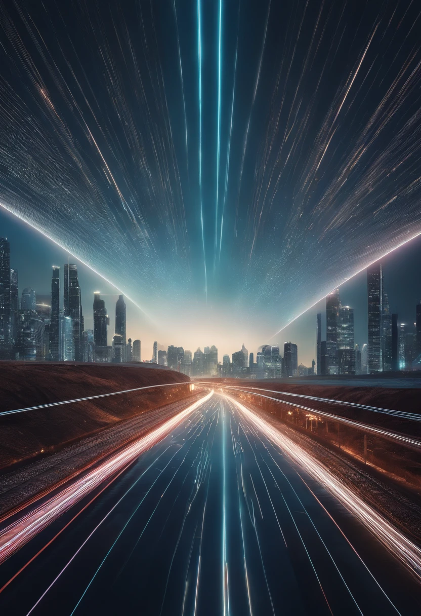 An image of a futuristic digital landscape, with code wires flowing in the background. no centro da imagem, presents a visual representation of a highly sophisticated AI robot, com circuitos detalhados e efeitos de luz pulsante. Around you are illustrations of posts on Facebook social networks being created and circulating automatically. Smooth transition effects connect AI with ad creation. The image conveys a sense of advanced technology and efficiency.