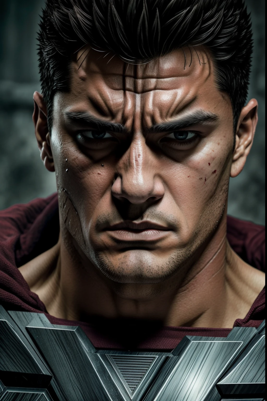 GATZ,guts \(Berserk\)
one eye covered,the other is open,Sharp expression on his face,The emotion of aggression on the face
Men's Focus
manly