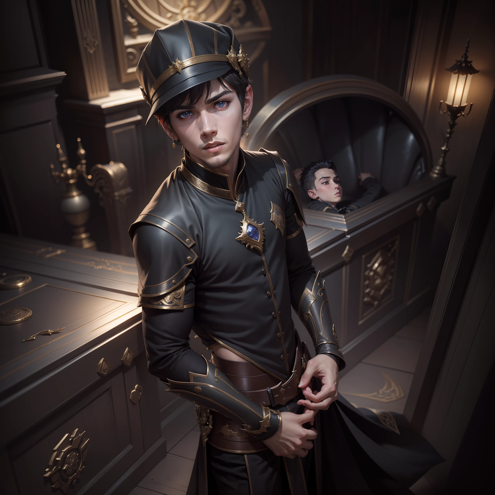 Boy become a vempire, handsome and cute, realistic, enhance and detailed,8k