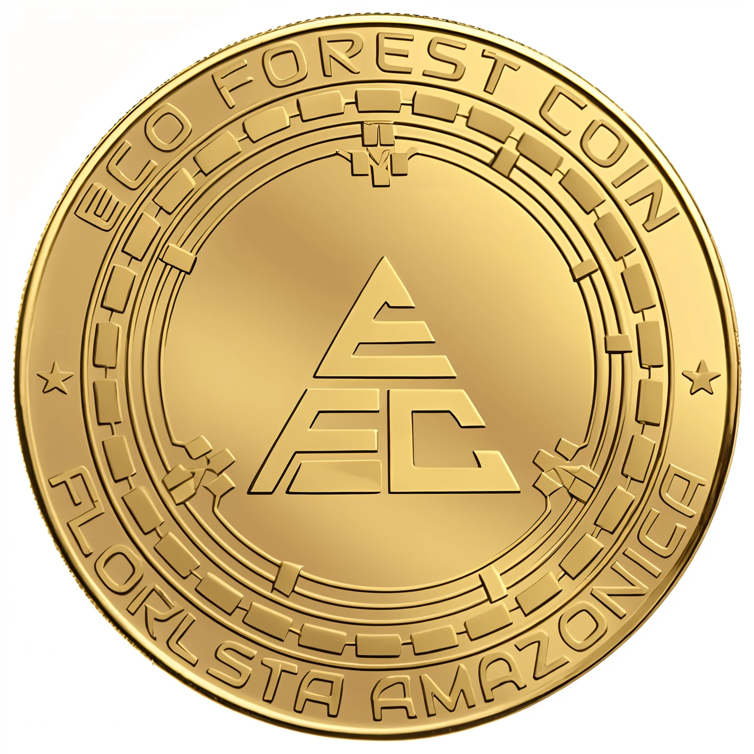 A gold coin with the symbol of the city of Guarapari