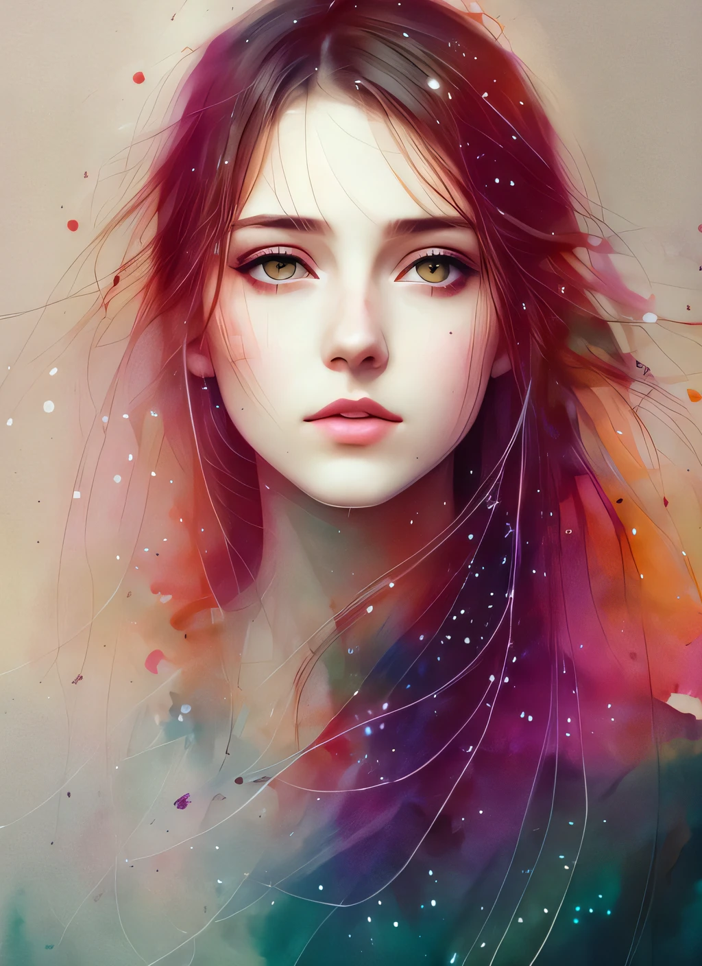 painting of a woman with colorful hair and blue eyes, beautiful art uhd 4 k, beautiful gorgeous digital art, gorgeous digital art, beautiful fantasy art portrait, beautiful fantasy portrait, beautiful digital art, a beautiful artwork illustration, beautiful digital artwork, very beautiful digital art, beautiful digital illustration, stunning digital illustration, colorfull digital fantasy art, stunning anime face portrait