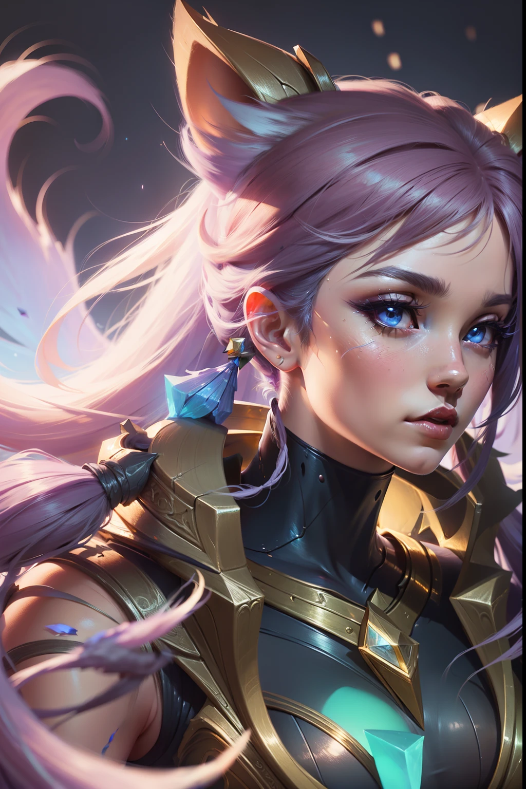 (masterpiece, best quality), intricate details, 8k, artstation, sharp focus, 1girl, star guardian, league of legends, (cool color theme)