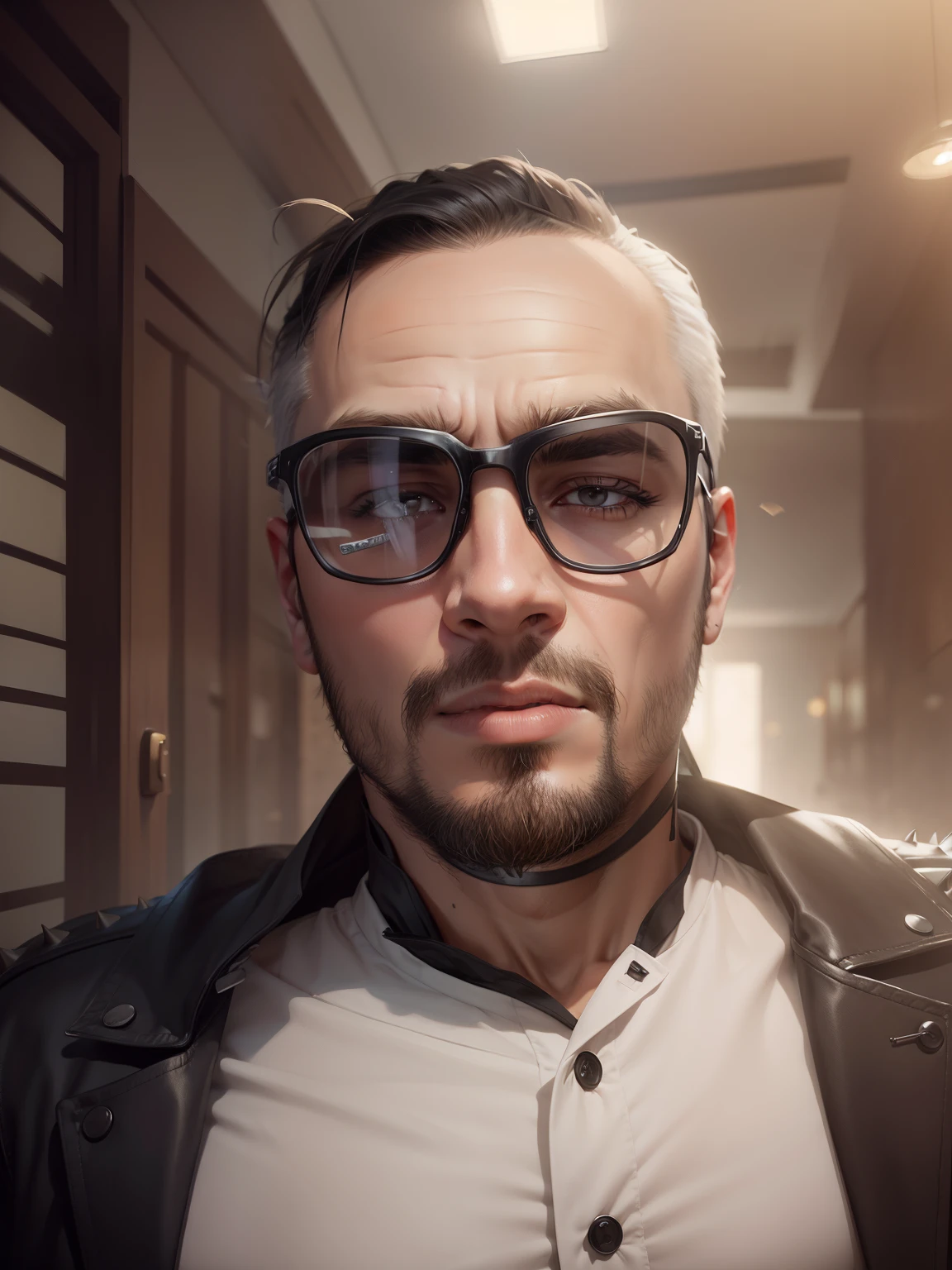 Change background realistic face. Spiky hair