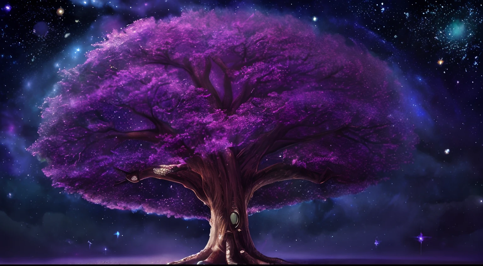 Piano, galaxia ((magical) tree of life), (night sky), (stars), artwork, (space dust), (nebula), concept art, high definition, high detail, intricate, (masterpiece: 1.2), (best quality: 1.2)