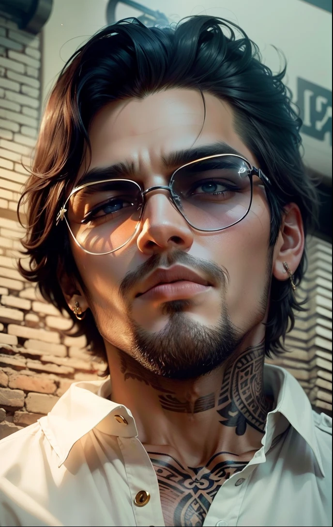 Change this boy into ancient Indian king, handsome, with sword in one hand, tattoo on neck