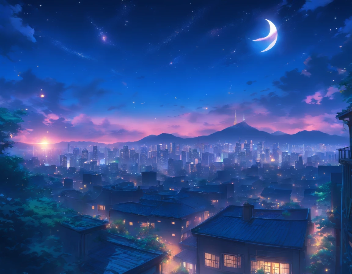Starry night sky tall buildings
(best quality,4k,8k,highres,masterpiece:1.2),ultra-detailed,(realistic,photorealistic,photo-realistic:1.37),HDR,UHD,studio lighting,extremely,peaceful serene,tranquil atmosphere,soft moonlighting,calm,lush rooftop garden with colorful flowers,soft breeze gently rustling the plants,crisp night air,faint sounds of the city below,deep purple hues of the night sky,sparkling stars scattered across the dark canvas,twinkling lights from the distant buildings,reflection of the moon on the surface of the buildings,subtle shadows cast by the moonlight,subdued and muted color palette,ethereal and dreamlike ambiance