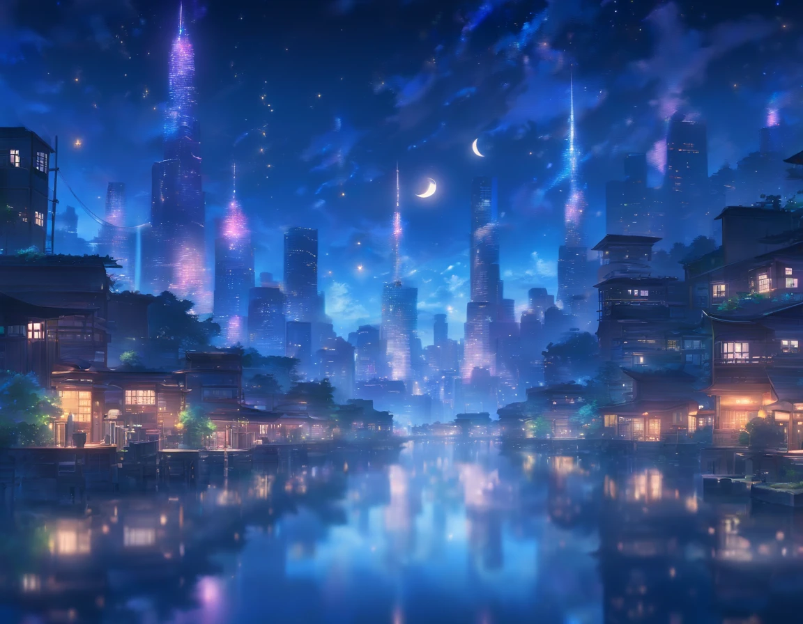 Starry night sky tall buildings
(best quality,4k,8k,highres,masterpiece:1.2),ultra-detailed,(realistic,photorealistic,photo-realistic:1.37),HDR,UHD,studio lighting,extremely,peaceful serene,tranquil atmosphere,soft moonlighting,calm,lush rooftop garden with colorful flowers,soft breeze gently rustling the plants,crisp night air,faint sounds of the city below,deep purple hues of the night sky,sparkling stars scattered across the dark canvas,twinkling lights from the distant buildings,reflection of the moon on the surface of the buildings,subtle shadows cast by the moonlight,subdued and muted color palette,ethereal and dreamlike ambiance