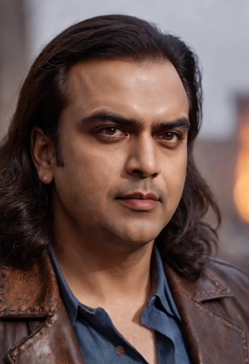 ((Epic mukesh ambani, rough wet hero angry look long hair short beard and ferocious expression in dynamic pose, Fantastic location, money in the background, inside a big bank, many photographers around him , super detailed,, Majestic cluttered environment)), full body 8k unity render, action shot, skin pore, very dark lighting, heavyshading, Detailed, Detailed face , a pile of money in the background(vibrant, photograph realistic, Realistic, Dramatic, Dark, Sharp focus, 8K), (Old leather garments damaged by weathering:1.4), ((((Wear fur)))), (Intricate:1.4), decadent, (Highly detailed:1.4), Digital painting, rendering by octane, art stations, concept-art, smooth, Sharp focus, illustration, Art germ, (loish:0.23)